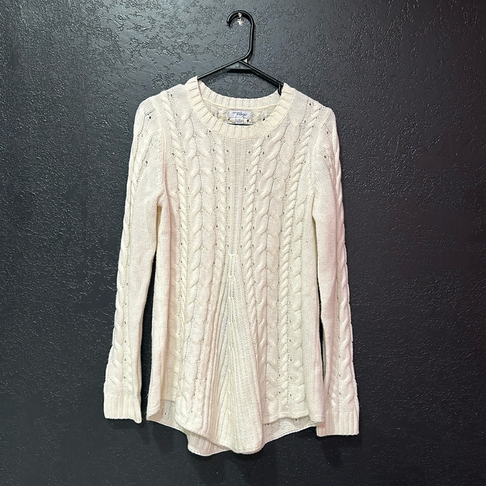INDIGO Women’s Cream Knit Crew-Neck Sweater Size M